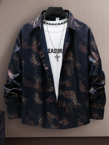 Herren Hemd Modernes Grafikmuster Elegantes Design