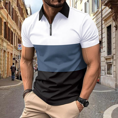 Herren Kurzarmshirt Farbblock Design Modern Berlin