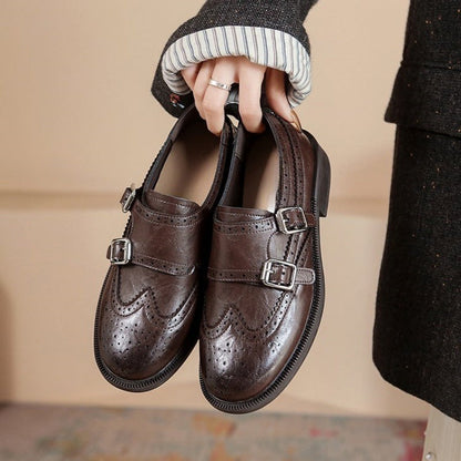Damen Schnürschuhe Elegante Brogue Schuhe Hochwertig