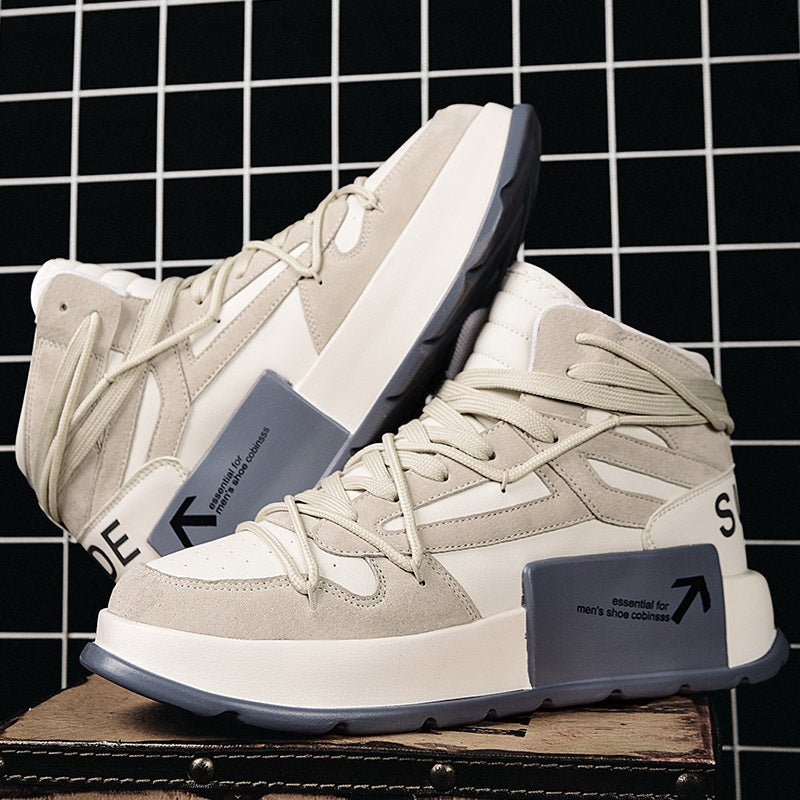Herren Sneaker High-Top Sportlich mit Traktionssohle Schwarz Modisch