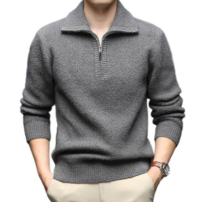 Herren Pullover Reißverschluss Kragen Warm