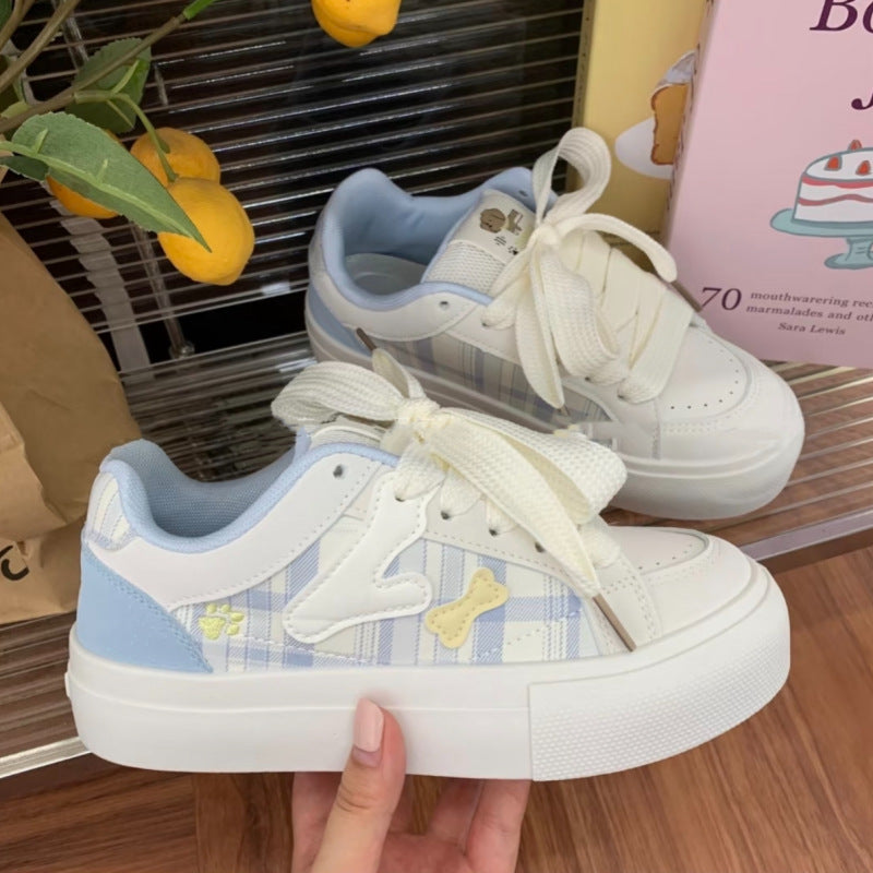 Damen Sneaker Bequem Chunky Karo Modisch - BerlinGlamour
