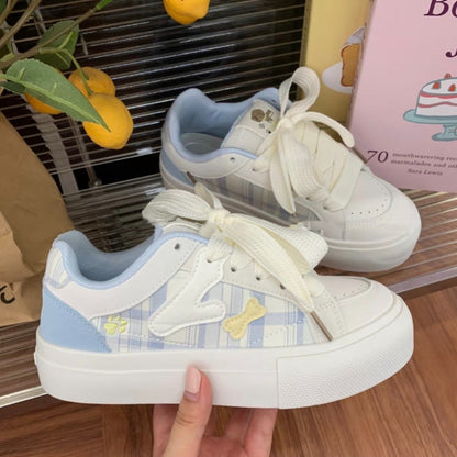Damen Sneaker Bequem Chunky Karo Modisch - BerlinGlamour