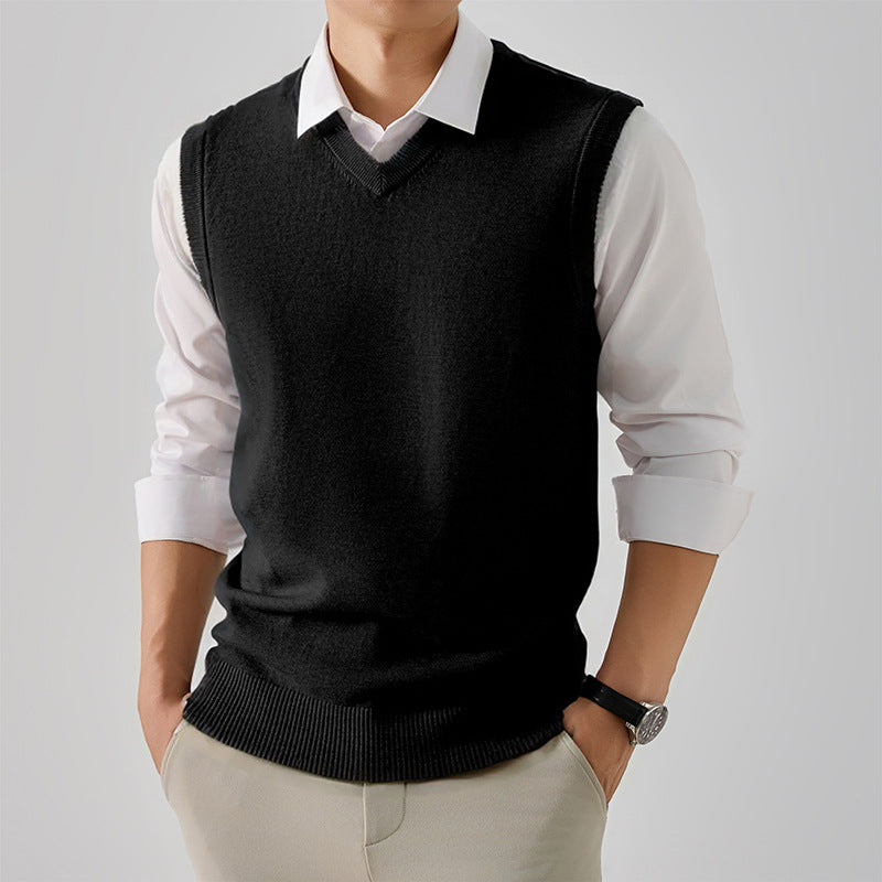 Herren Pulloverweste Elegant V-Ausschnitt Modern