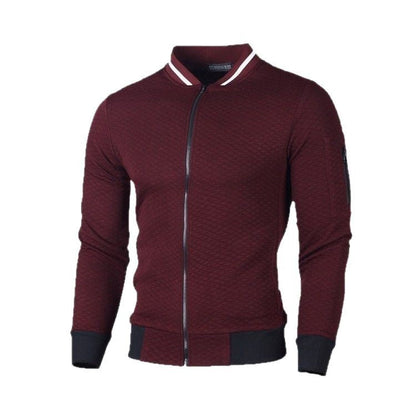 Herren Steppjacke Sportlich Reißverschluss Kontrast