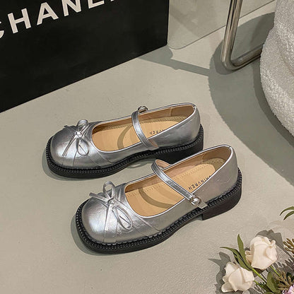 Damen Ballerinas Rutschfest Schleifen Detail Modern