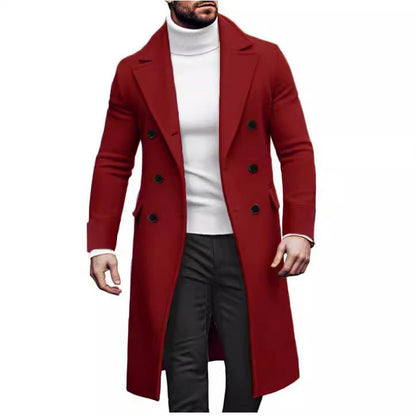 Herren Langmantel Elegant mit Taschen Schwarz Berlin Style