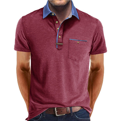 Herren Polo-Shirt Moderner Kragen Slim Fit