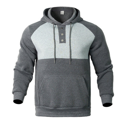 Herren Kapuzensweater Modern mit Kontrastärmeln