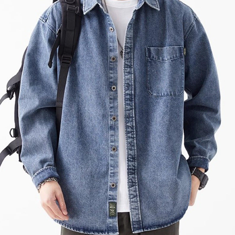 Herren Denim-Jacke Lässig Mit Tasche Modern