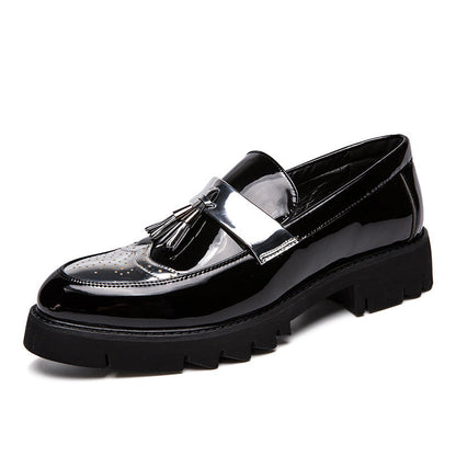 Damen Mokassins Elegante Quasten Schuhe Glänzend