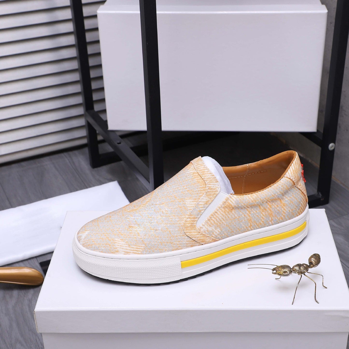 Damen Sneaker Slip-On Elastisch Atmungsaktiv Bequem
