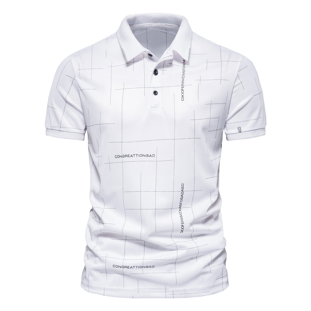 Herren Polohemd Modern Grafik Print Slim Fit