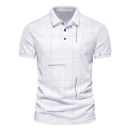 Herren Polohemd Modern Grafik Print Slim Fit