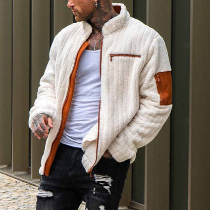 Herren Fleecejacke Kuschelig Warm mit Kontraststreifen - BerlinGlamour