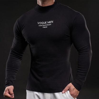 Herren Langarmshirt Elegantes Hochgeschlossenes Hemd