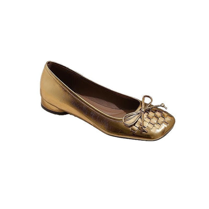 Damen Ballerinas Bequem Geflochten Elegant