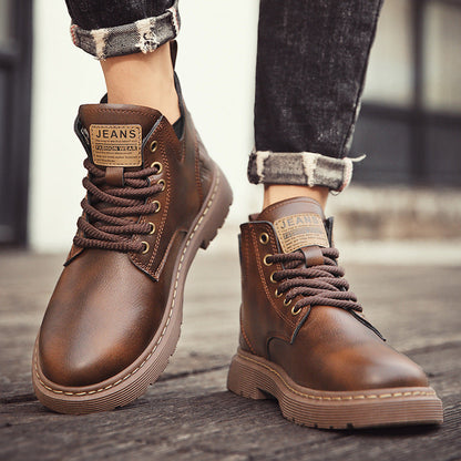 Damen Lederstiefeletten Lässig Chic Heidi Stil