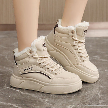 Damen Sneaker Weich Innenfutter Flauschig Sportlich
