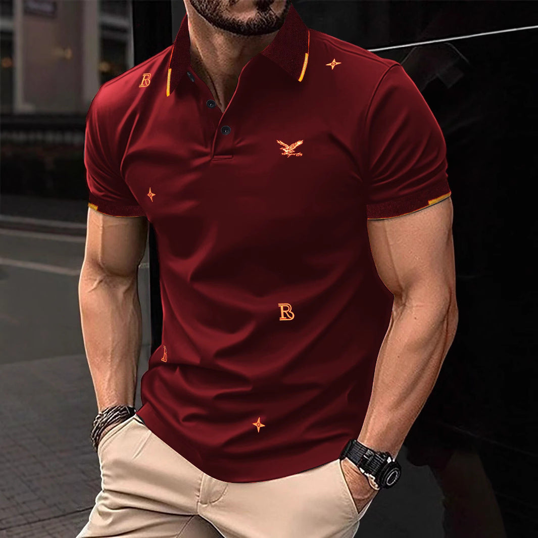 Herren Polohemd Modern Stickdesign Hochwertig