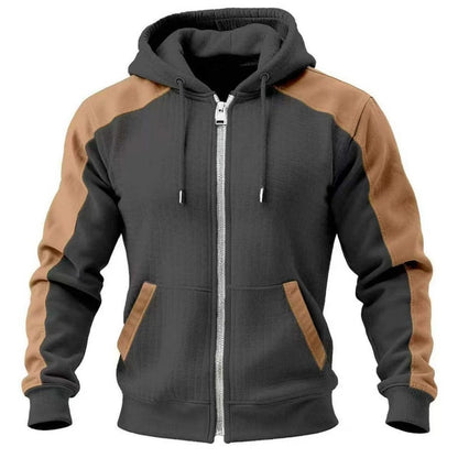 Herren Kapuzenpullover Modern mit Kontrastärmeln