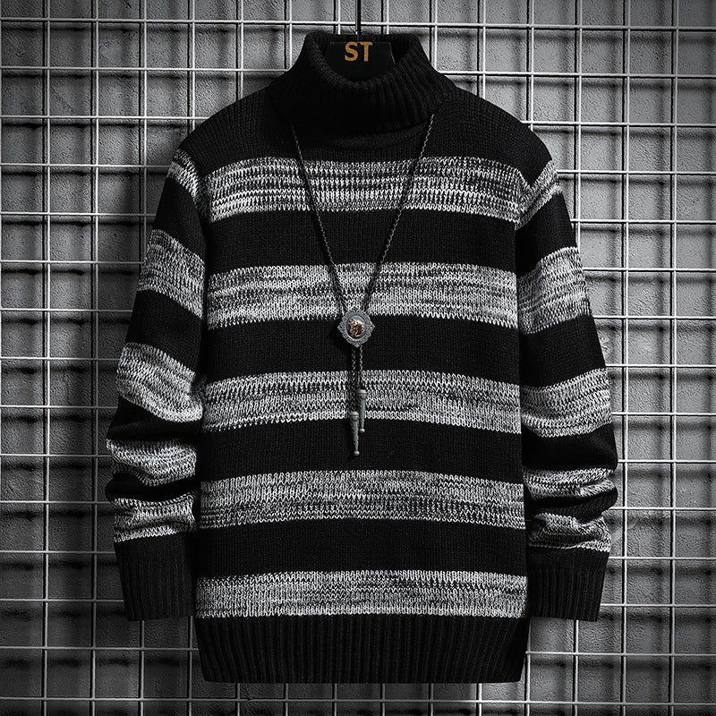 Herren Pullover Gestreift Hochgeschlossen Modern