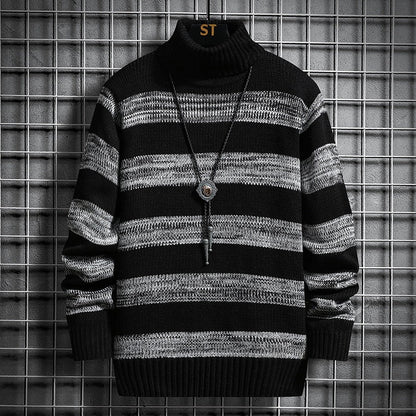 Herren Pullover Gestreift Hochgeschlossen Modern