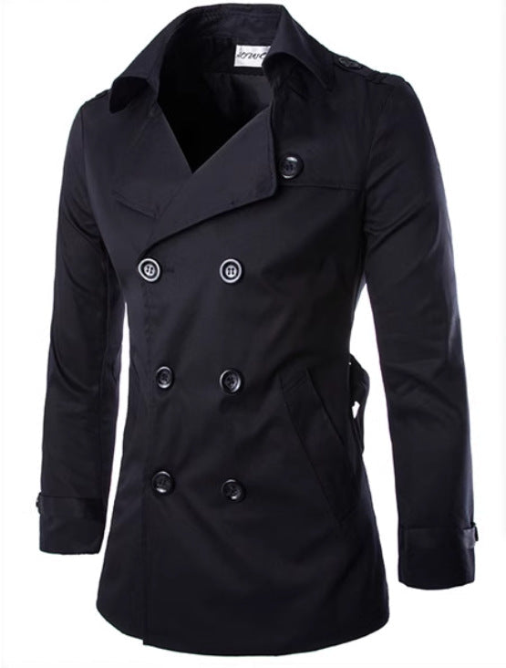 Herren Trenchcoat Eleganter Wasserabweisend Mit Taschen