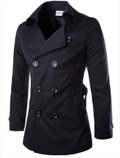 Herren Trenchcoat Eleganter Wasserabweisend Mit Taschen