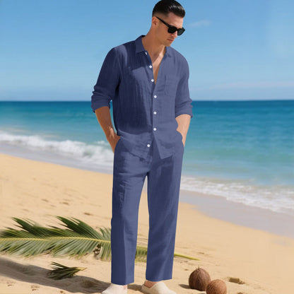 Herren Leinenanzug Leicht Modern Sommer
