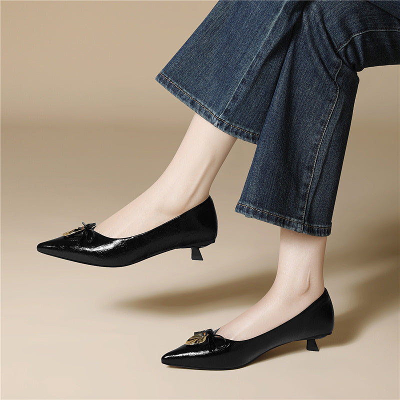 Damen Ballerinas Elegante Spitze Schuhe mit Zierschnalle - BerlinGlamour