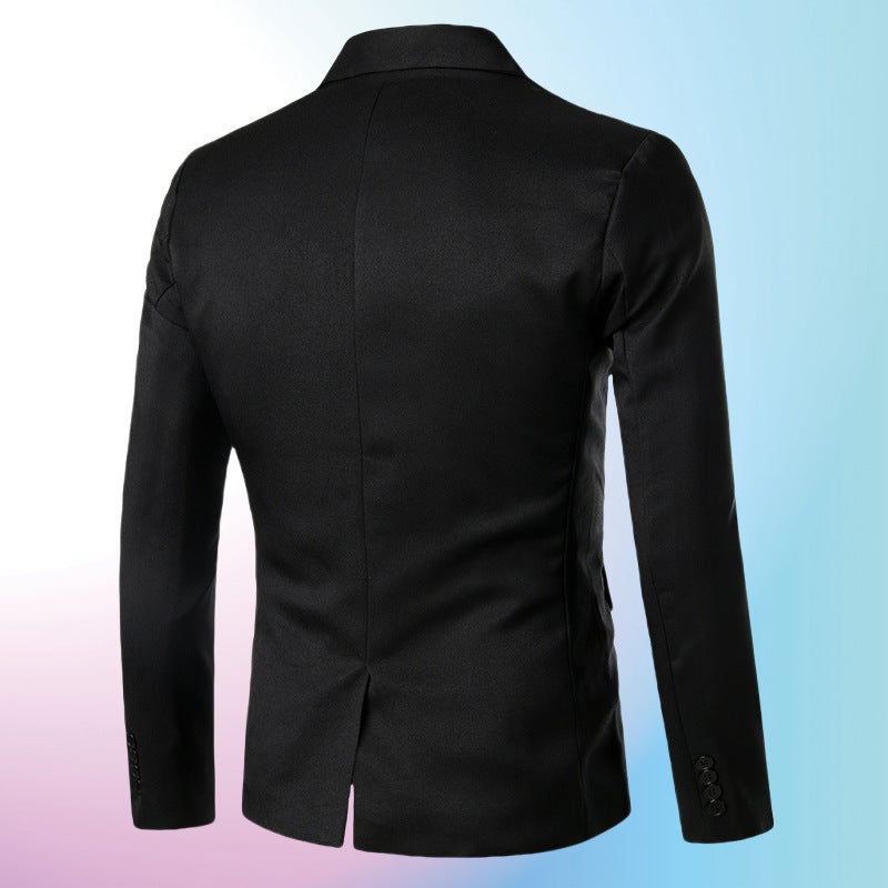 Herren Smokingjacke Slim Fit Elegant Schwarz