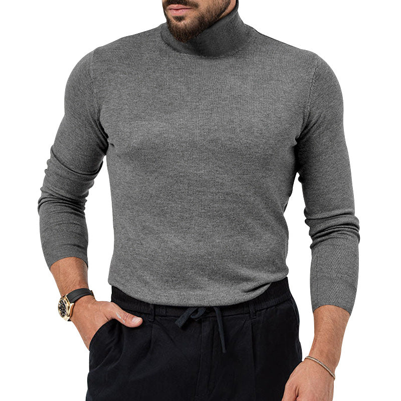 Herren Pullover Rollkragen Feinwolle Atmungsaktiv Elegante Optik