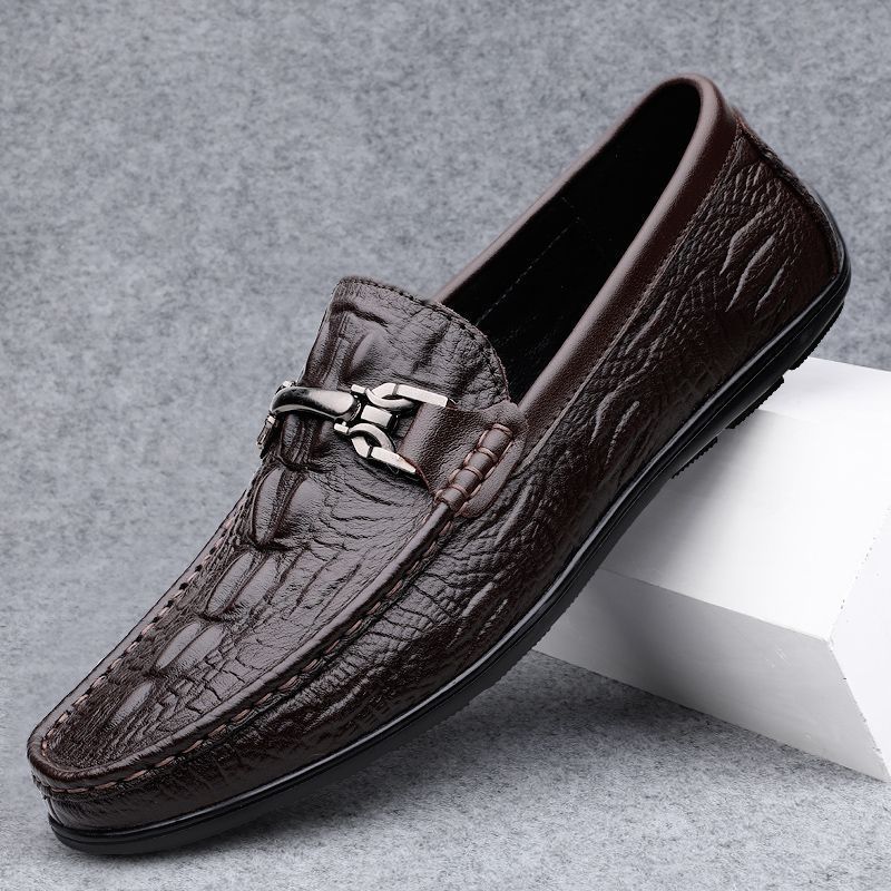 Herren Mokassins aus Leder Elegant Schwarze Luxus Schuhe