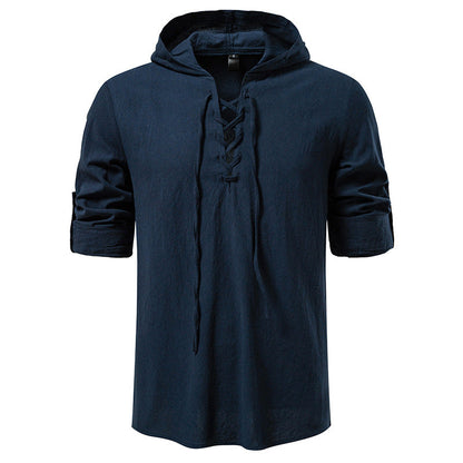 Herren Kapuzenpullover Schnürdesign Trendy Streetwear
