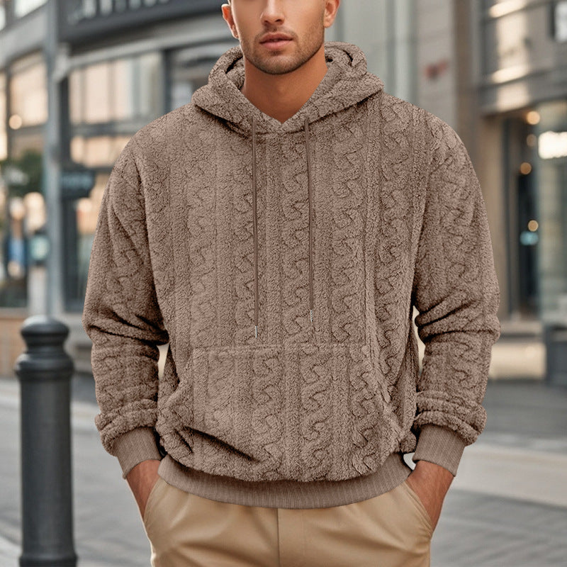 Kuscheliger Fleece Hoodie Männer Warm Modern