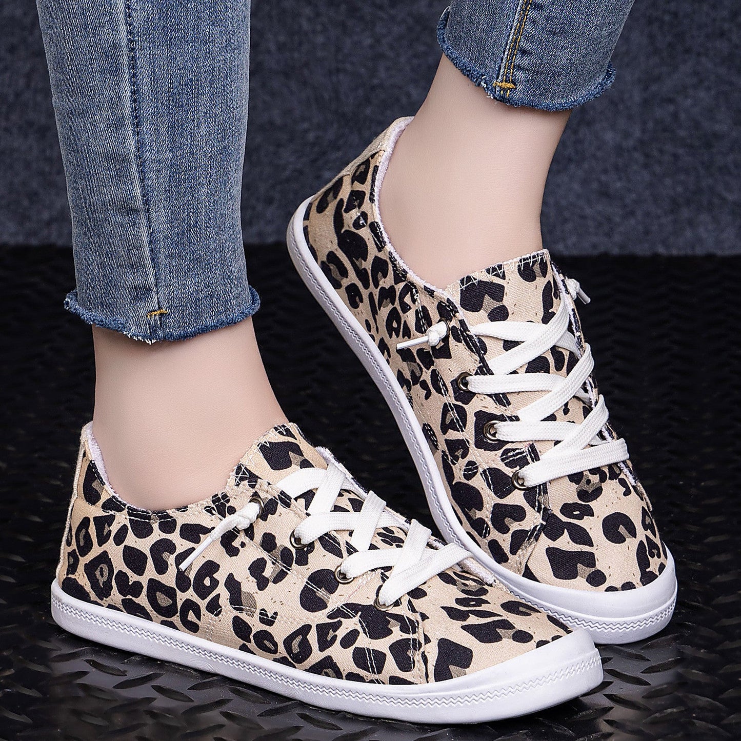 Damen Sportschuhe Canvas Bequem Schnürsenkel Mode