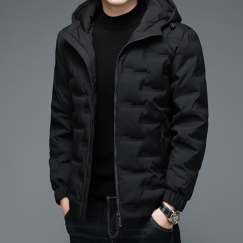 Herren Steppjacke Isoliert Warm mit Kapuze