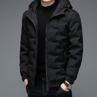 Herren Steppjacke Isoliert Warm mit Kapuze