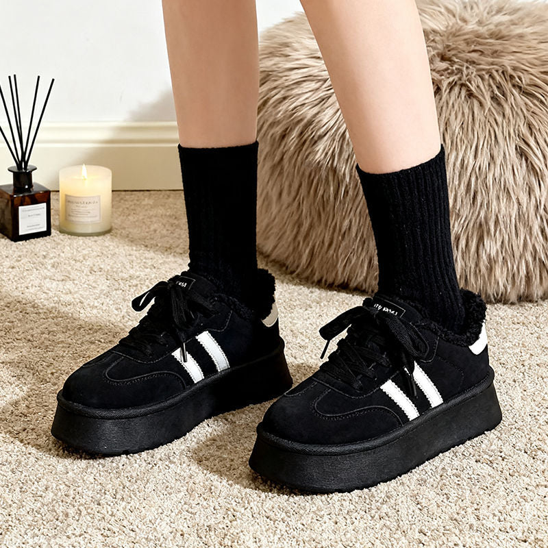 Damen Sneaker Sportlich Flauschig Bequem