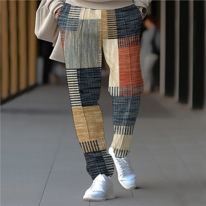Herrenhose Modern mit Patchwork Muster Trendy - BerlinGlamour
