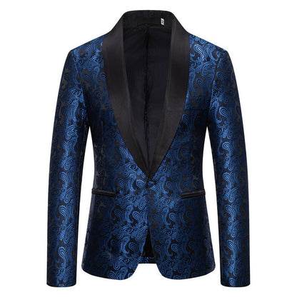 Herren Smoking Blazer Elegant mit Paisley Muster Schwarz