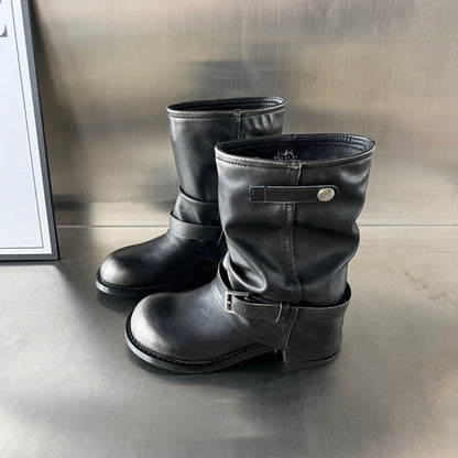 Damen Stiefel Komfortabel Flexibel Mit Reißverschluss