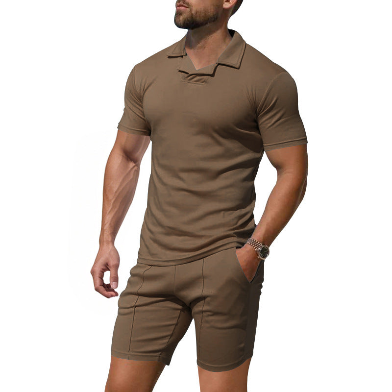Herren Poloshirt und Shorts Set Elastisch Komfortabel Modern - BerlinGlamour