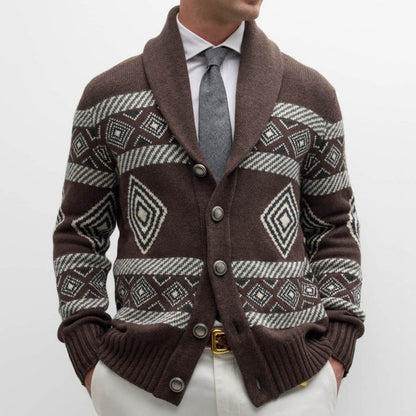 Herren Strickjacke Modern Grafik Muster Klassisch