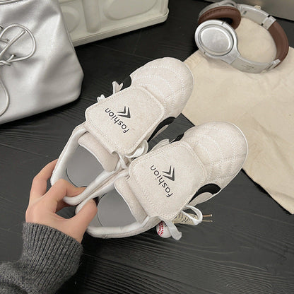 Damen Sneaker Sportlich mit Klettverschluss Wildleder Optik