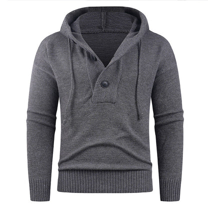 Modischer Kapuzenpullover Herren mit Knöpfen Trendig