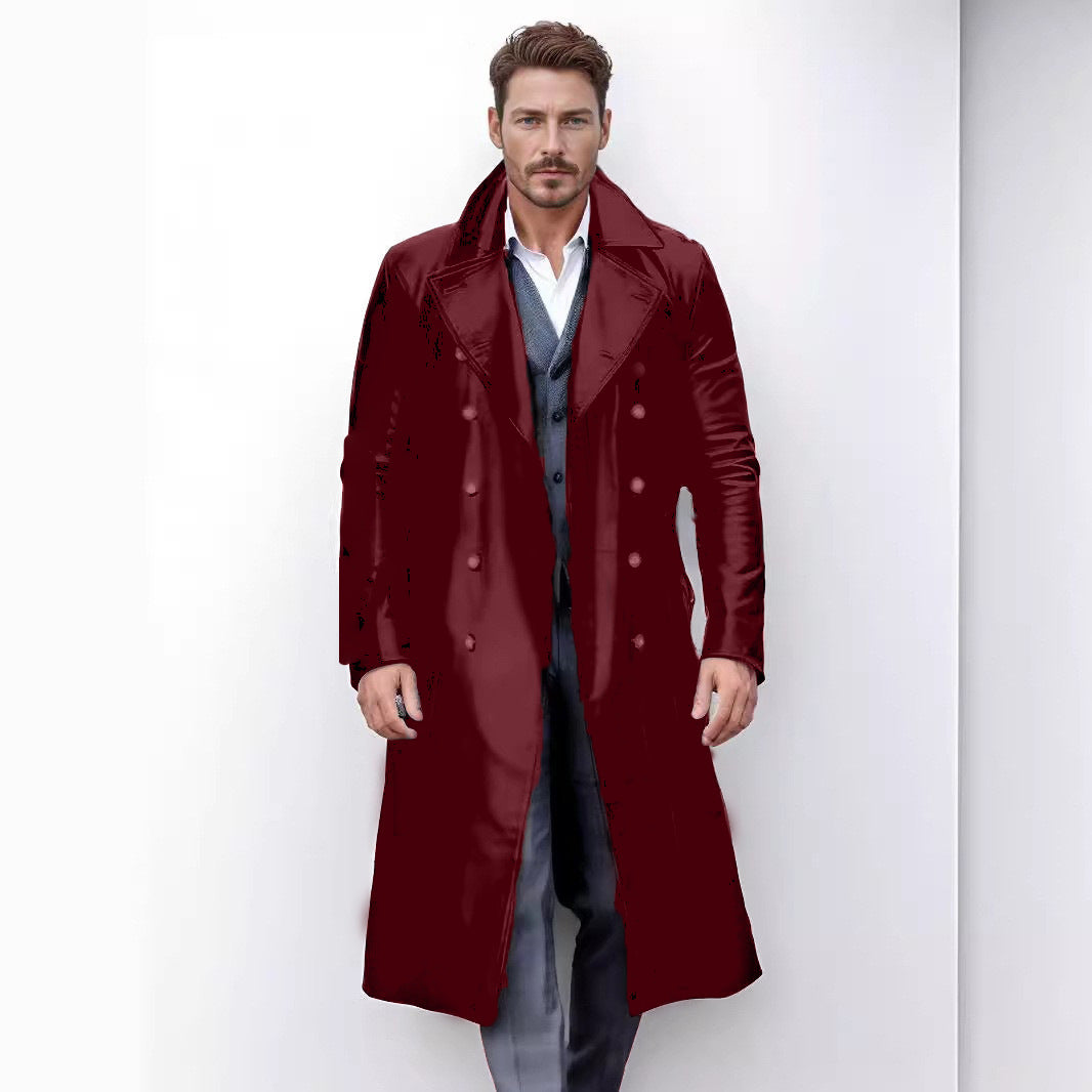 Herren Trenchcoat Klassisch Zeitlos mit Doppelknopf