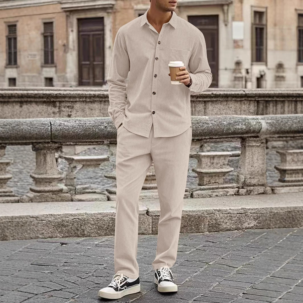 Herren Freizeitanzug Modern mit Hemd und bequemer Hose - BerlinGlamour