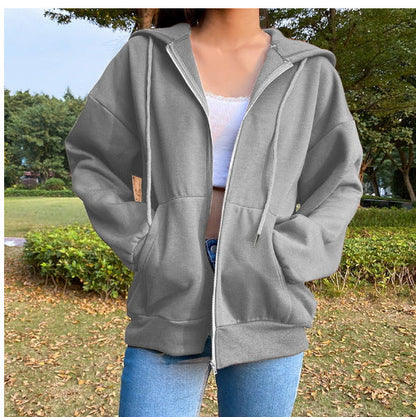 Bequeme Damen Kapuzenjacke Lässig Mit Taschen
